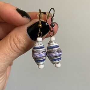 Handcrafted Blue and White Earrings from Disney Word